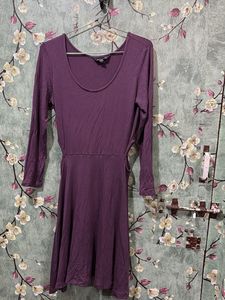 Purple Long Sleeve Dress