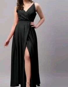 Midnight Muse Black Slit Gown