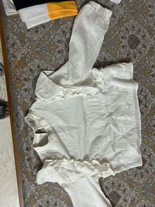 White Ruffle Top