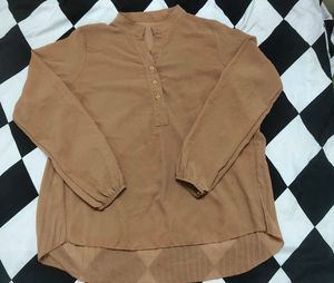 Brown Long Sleeve Top Bust 40