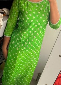Green Bandhani Kurti