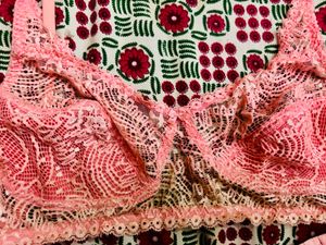 Elegant Pink Lace Bra