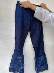 Stylish Blue Cotton Leggings