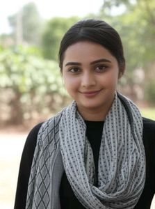Gray Striped Cotton Scarf/Duppata
