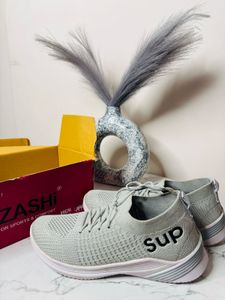 Gray Knit Sneakers