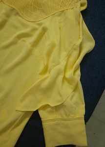 Madame Yellow Ruffled Lace Top