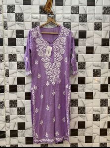 Lavender chikankari Kurti