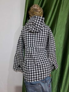 Checked Hooded Top