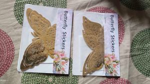 3D Golden Butterfly stickers for wall decor