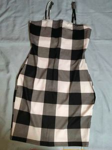Checkered Bodycon Mini Dress