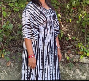 Kaftan Dress Black And White