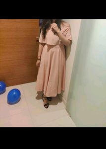Pink Off-Shoulder Maxi Dress