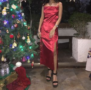 Ruby Red Satin Dress