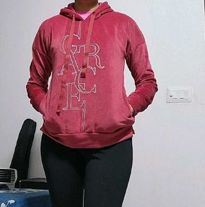 Burgundy Velvet Hoodie