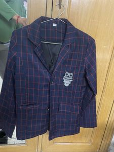 Navy &amp; Red Plaid Suit Set