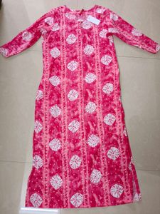 Pink & White Print Maxi Dress