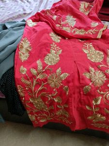 Pink Kurti with Gold Embroidery