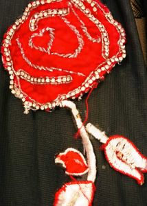 Red Rose Applique Abaya/Burqa/Pardha
