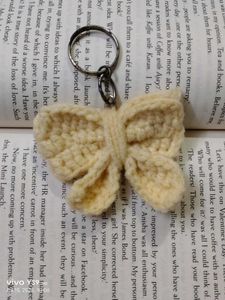 Crochet Bow Keychain - Handmade Charm