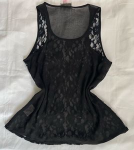 Black Beaded And Sequence Top