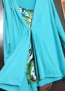 Cyan Color Top For Healthy Girl Or Women 58 Bust