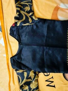 Black &amp; Gold Embroidered Kurti