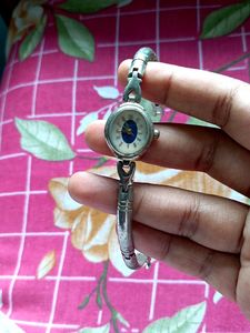 Vintage Silver Tone Bangle Watch