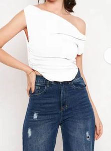 Ruched White Top