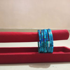 BEAUTIFUL BLUE BANGLES (Hand Made)