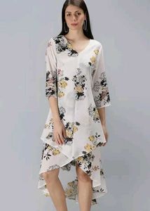 Floral Print Asymmetrical Dress