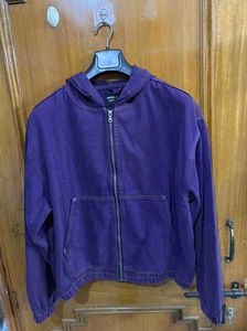 NUON (WESTSIDE) PURPLE DENIM HOODIE JACKET