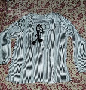 Striped Tassel Top