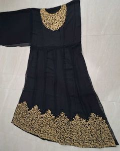 New Semi~Stitched Black Georgette Anarkali Suit✨
