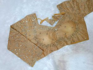 Elegant Golden Full Sleeves Blouse