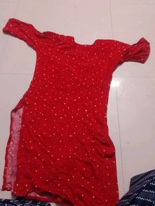 Red Printed Kurta