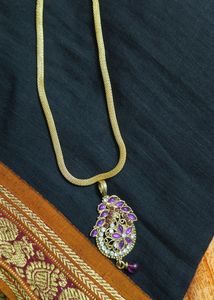 Glod Plated Thick Necklace With Pendant