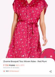 Zivame Bouquet Toss Woven Robe Nighty