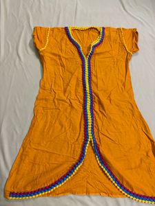 Beautuful embroidery Ethnic Tunic Top - Mustard