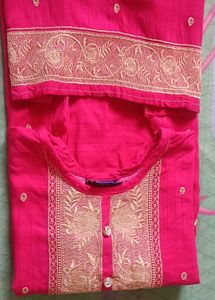 Pink Embroidered Kurti