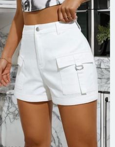 White Cargo Shorts