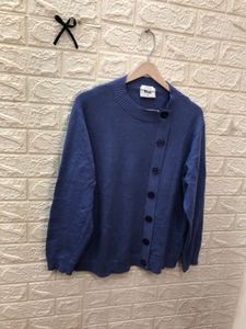 Blue Button-Down Cardigan Sweater🕶️‼️