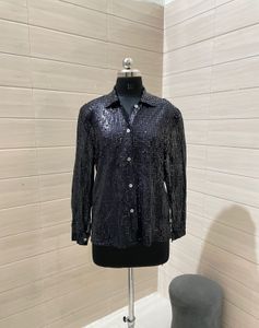 Party Sequence Sparkly Black Shirt