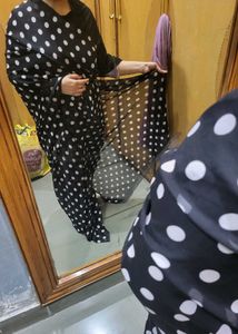 Polka Dot Black Saree georgette