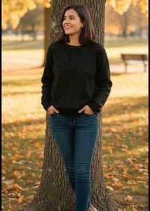 black Cozy Knit Sweater