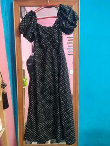 Black Dress with White Polka Dots