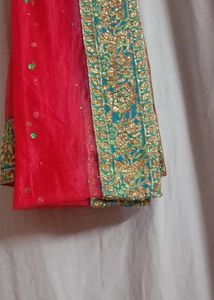 Red Embroidered Ethnic Skirt