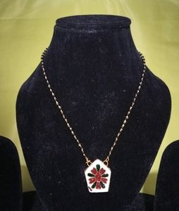 Hut Shape Kundan Mangalsutra With Back Meenakari.