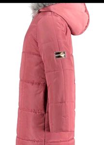 CALVIN KLEIN GIRLS METALLIC PUFFER JACKET ZIPPER