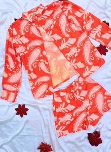 Orange Paisley Set