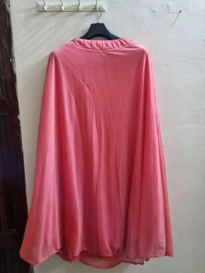 Peach skirt with ruffle dupatta